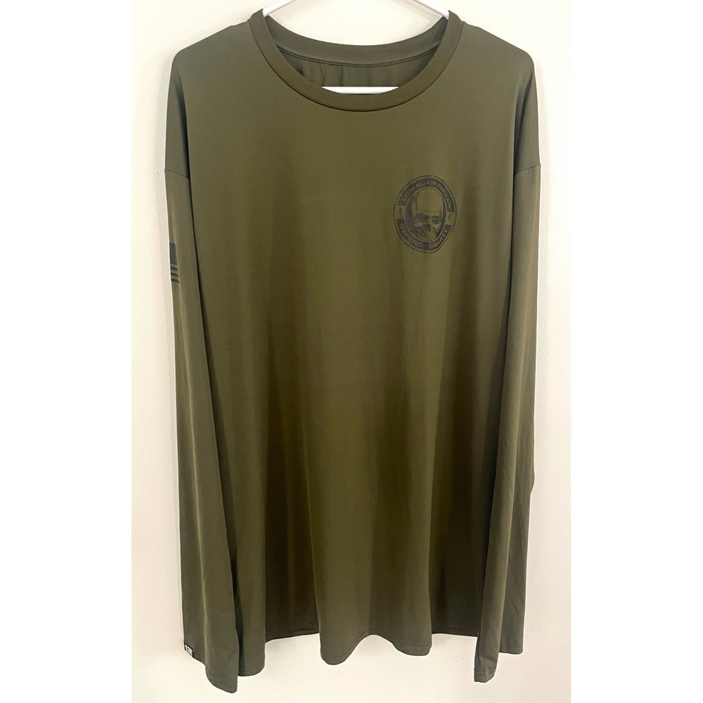13 Fifty Apparel ACT1V3 Threads Long Sleeve Shirt Olive Green Tactical Men's 3XL